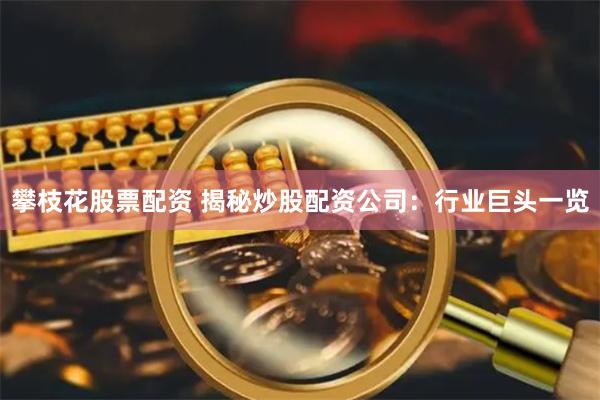 攀枝花股票配资 揭秘炒股配资公司：行业巨头一览